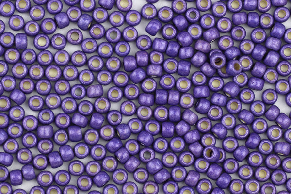 Permafin-galvanised Violet Matte (Matte Purple) Seed Beads for Jewellery Making – SIZE 8 / 10g