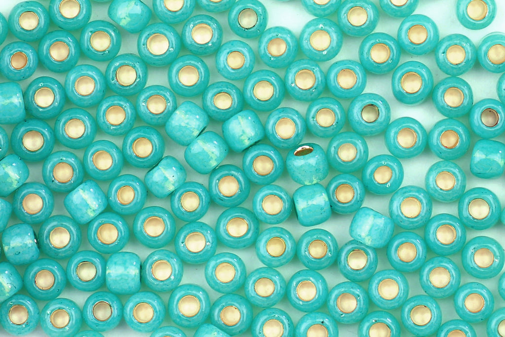 Silver-lined Milky Teal (Turquoise Foil) Seed Beads for Jewellery Making – SIZE 6 / 10g