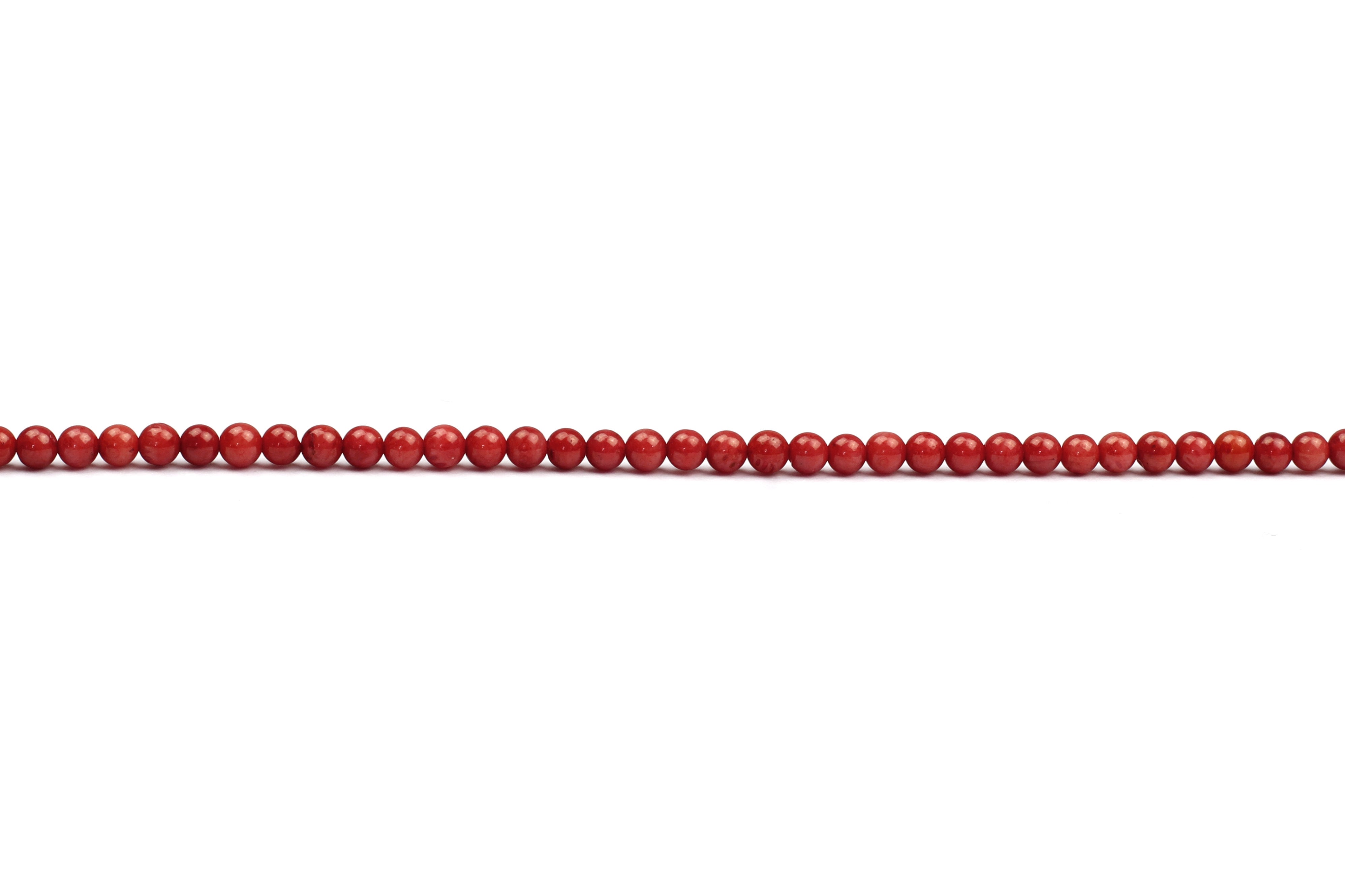 Sea Bamboo Imitation Coral Dyed Round Firebrick 3mm w 0.5mm