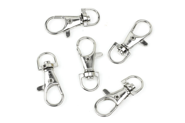 Large Silver Keyring Swivel Clasp – 37mm x 13mm (5 Pcs)