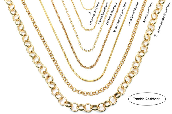 Vacuum-plated Gold Chain Necklaces - CHOICE OF STYLE & LENGTH from KerrieBerrie