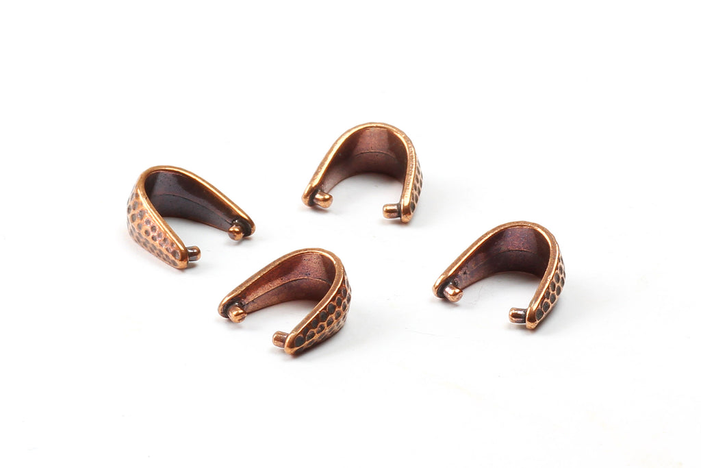 Pinch Bails - Copper -  11mm x 11mm (4 pcs)