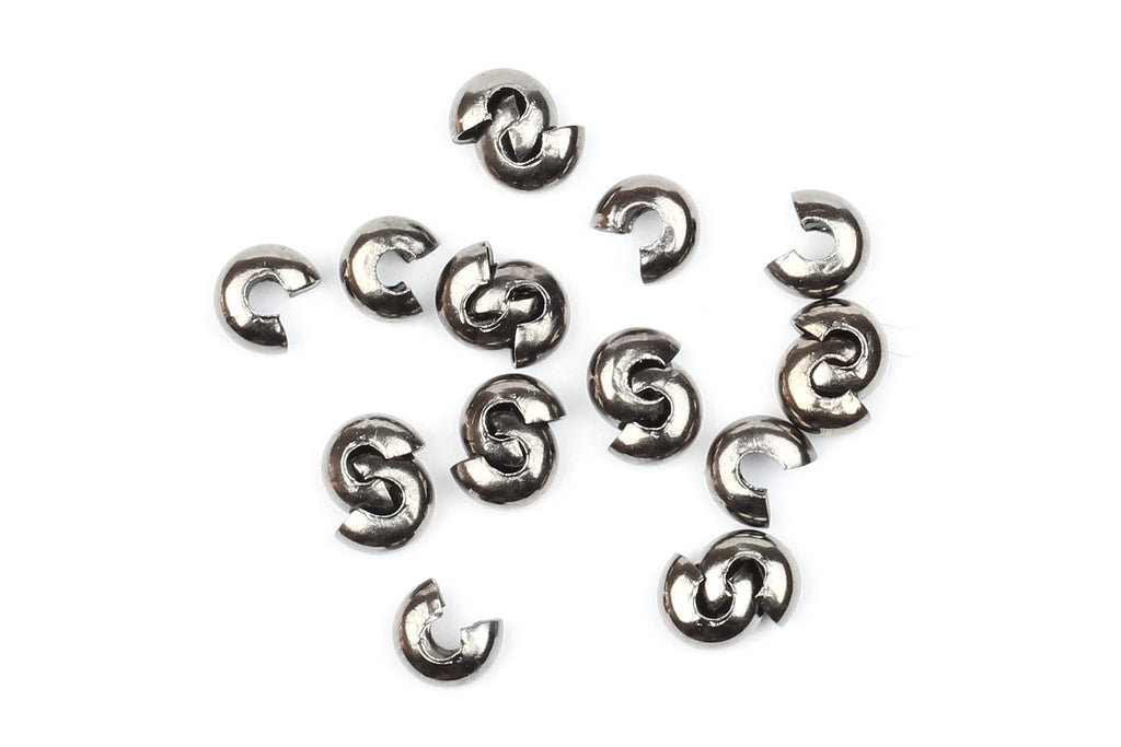 4mm  Dark Pewter / Black Crimp Covers (20pcs)