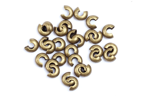 Kerrie Berrie Brass 4mm Crimp Covers for Jewellery Making