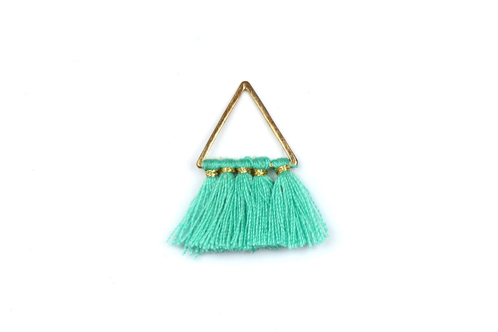 Kerrie Berrie Fringe Tassel Pendant Charm for Jewellery Making in Green