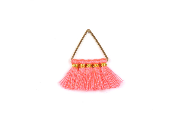 Kerrie Berrie Fringe Tassel Pendant Charm for Jewellery Making in Coral