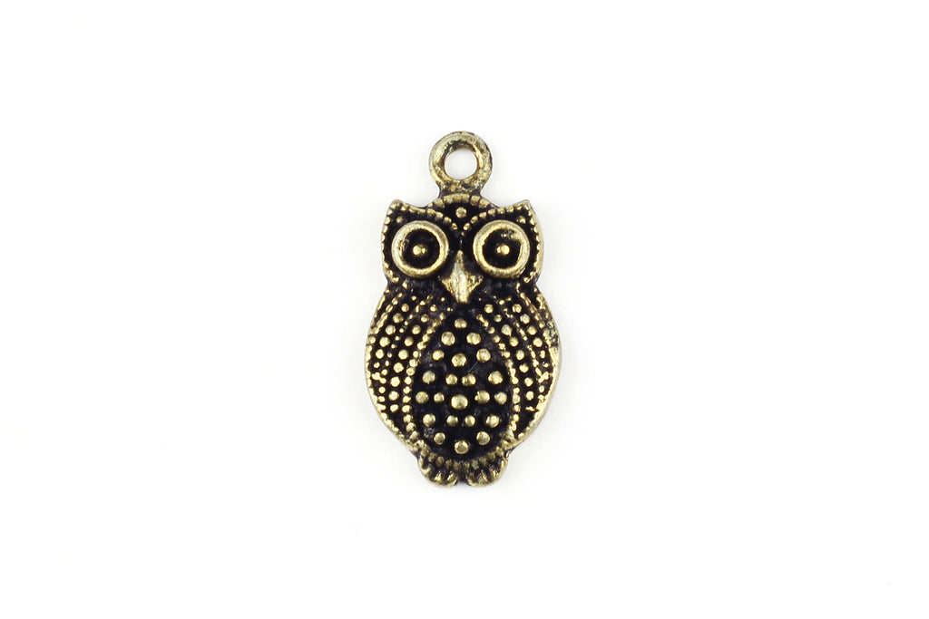 Kerrie Berrie Charms for Jewellery Making Brass Owl Charm