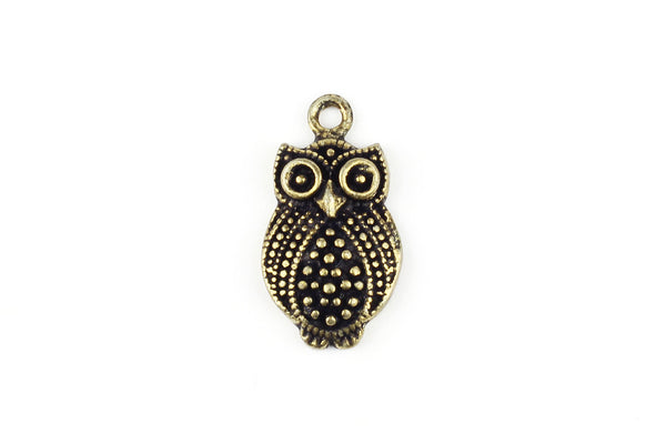 Kerrie Berrie Charms for Jewellery Making Brass Owl Charm