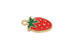 Kerrie Berrie Charms for Jewellery Making Gold and Red Enamel Cute Tiny Strawberry Charm