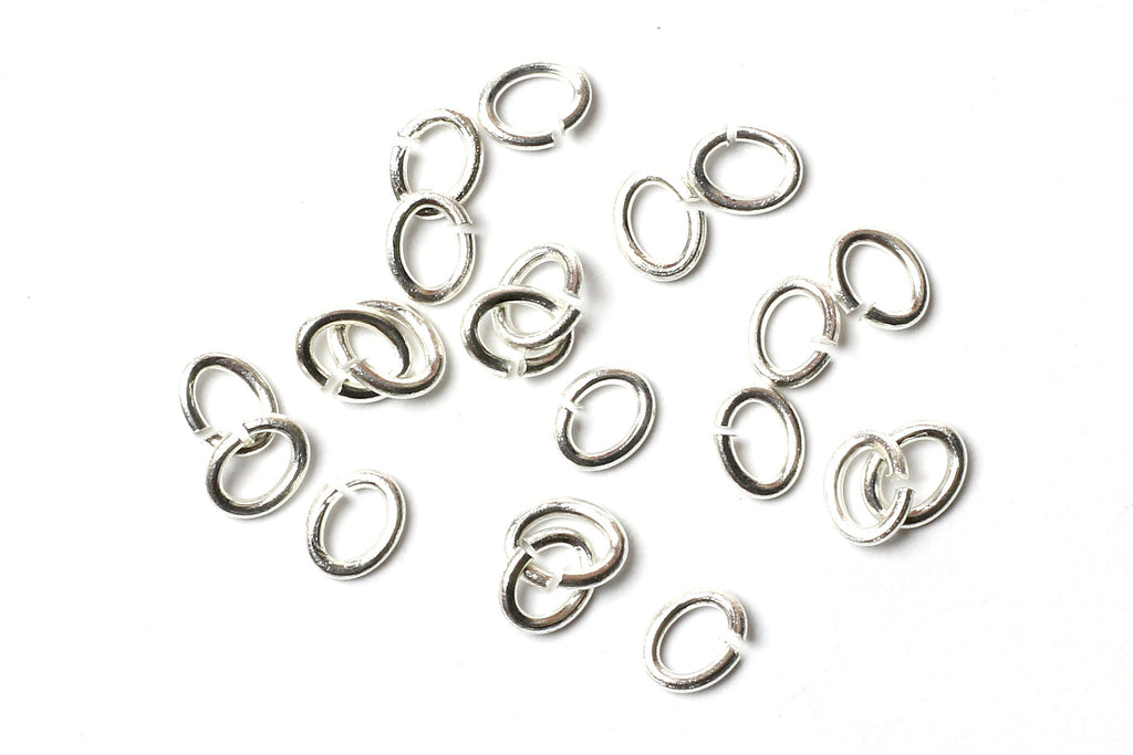 Kerrie Berrie 4mm x 3mm Silver Oval Open Jump Rings for Jewellery Making 