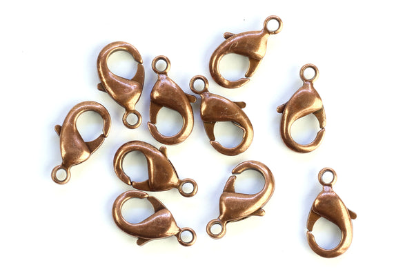 Kerrie Berrie Jewellery Making Antique Brushed Copper 15mm Lobster Clasp Jewellery Clasps