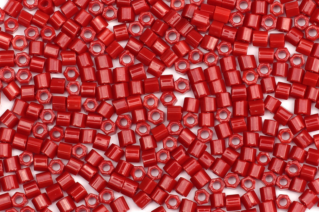 Kerrie Berrie Hex Seed Beads for Jewellery Making UK Delivery in bright red