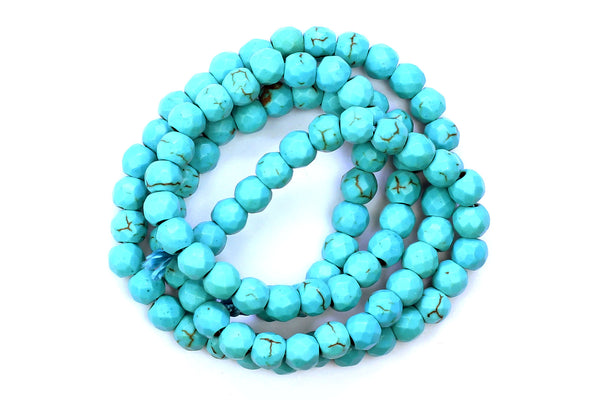 Kerrie Berrie Semi Precious Chinese Turquoise Round Beads Strand