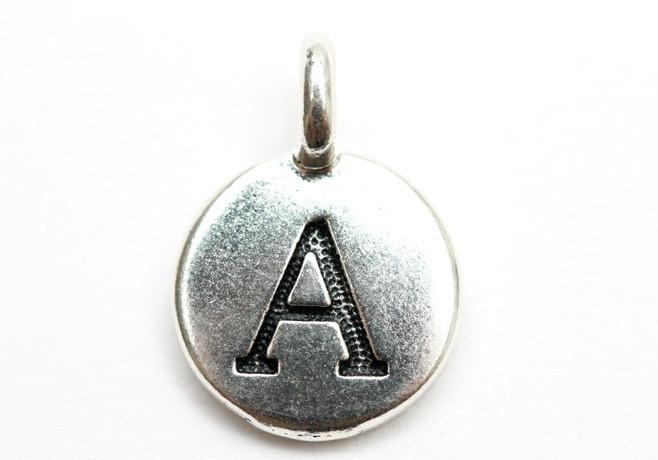 Silver-plated Tierracast Initial Letter Alphabet Charms
