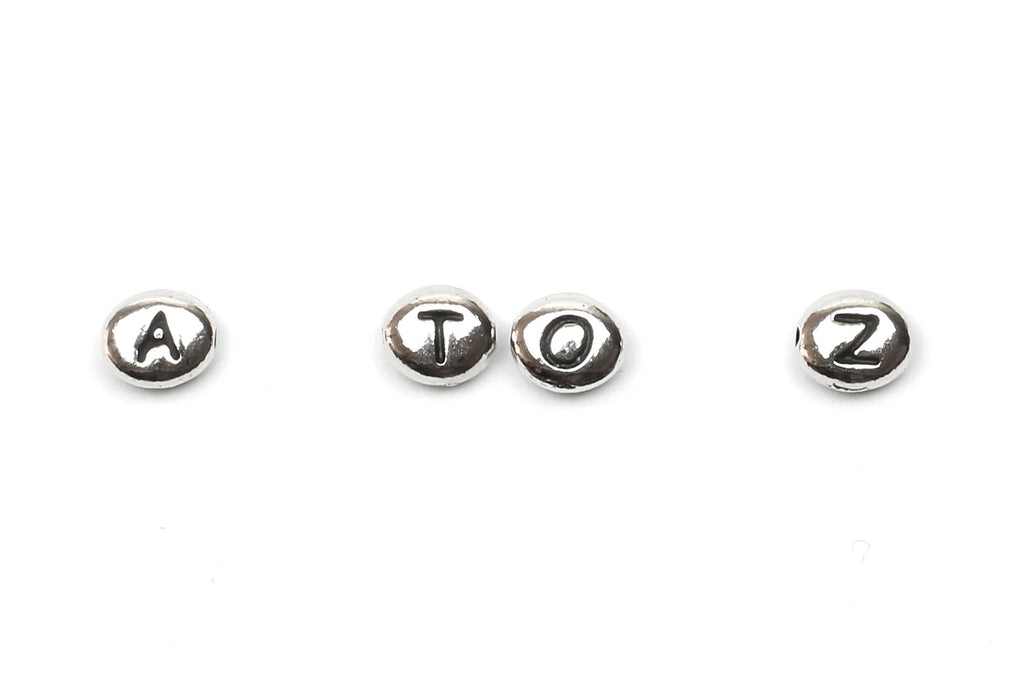 Kerrie Berrie Jewellery Making Beads Tiny Silver Letter Alphabet Initial Beads