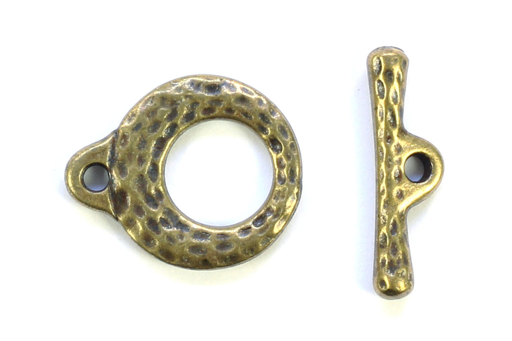 Kerrie Berrie Chunky hammered Brass Toggle Clasp for Jewellery Making Toggle Necklace 