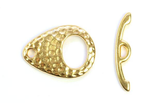 Kerrie Berrie Hammered Textured Gold Toggle Clasp for Jewellery Making Toggle Necklace 