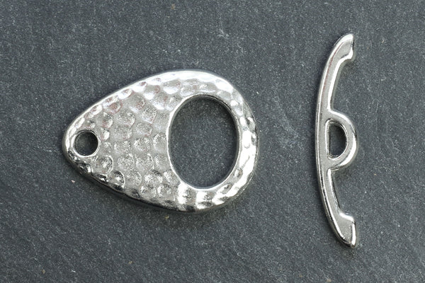 Kerrie Berrie Hammered Textured Silver Toggle Clasp for Jewellery Making Toggle Necklace 