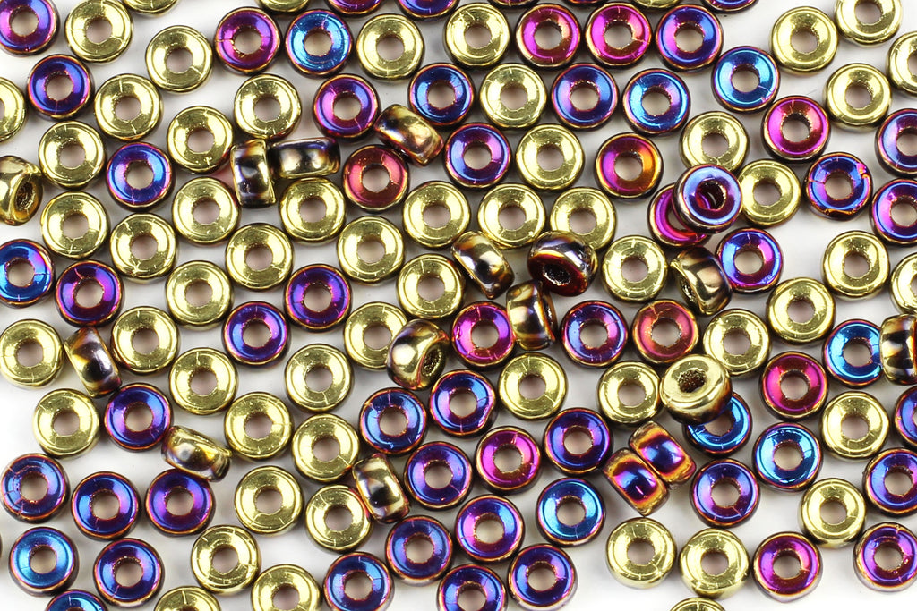 Kerrie Berrie UK Czech Glass Seed Beads for Jewellery Making in Iridescent Gold and Purple