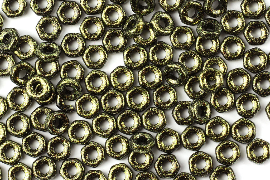 Kerrie Berrie UK Czech Glass Seed Beads for Jewellery Making in Sparkly Gold