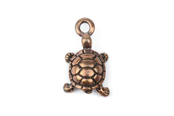 Tierracast Copper Tortoise Turtle Charm for Jewellery Making