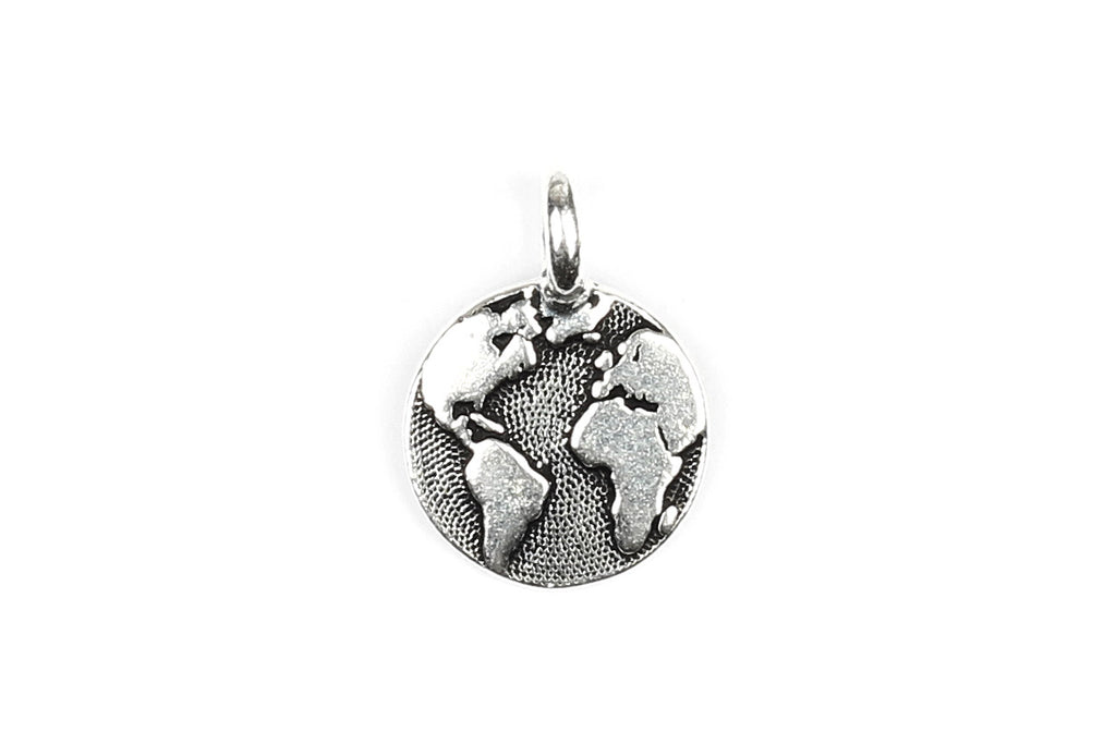 Silver-plated Tierracast Earth / World / Globe Charm