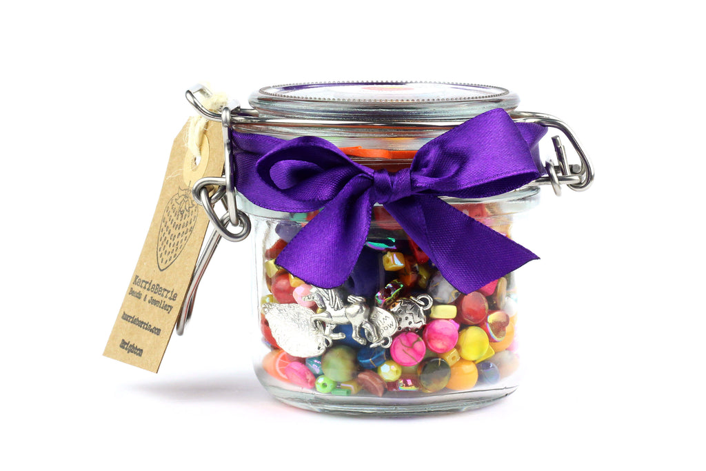 Bead and Jewellery Making Kit in a Jar_Small Craft Gift and Stocking Filler