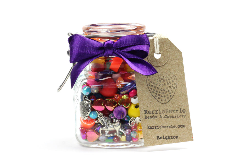 Bead and Jewellery Making Kit in a Jar_Small Craft Gift and Stocking Filler