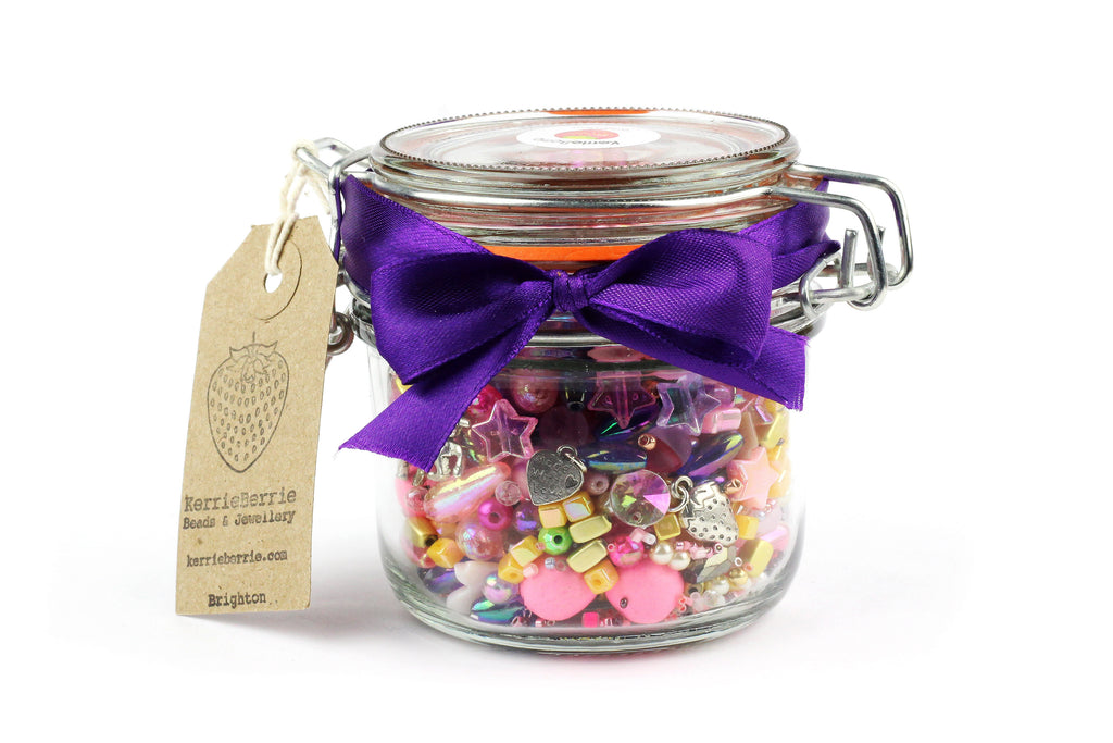 Bead and Jewellery Making Kit in a Jar_Small Craft Gift and Stocking Filler