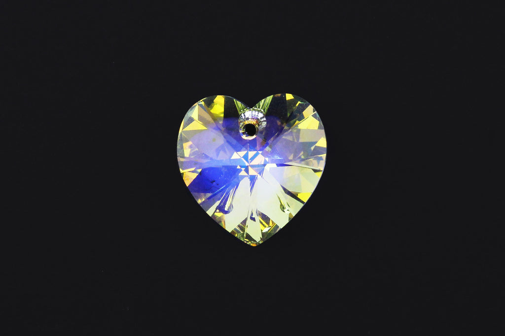 Swarovski AB Heart Bead Charm Pendant