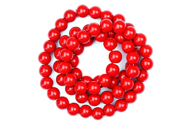 Red Colour Glass Beads – 6mm