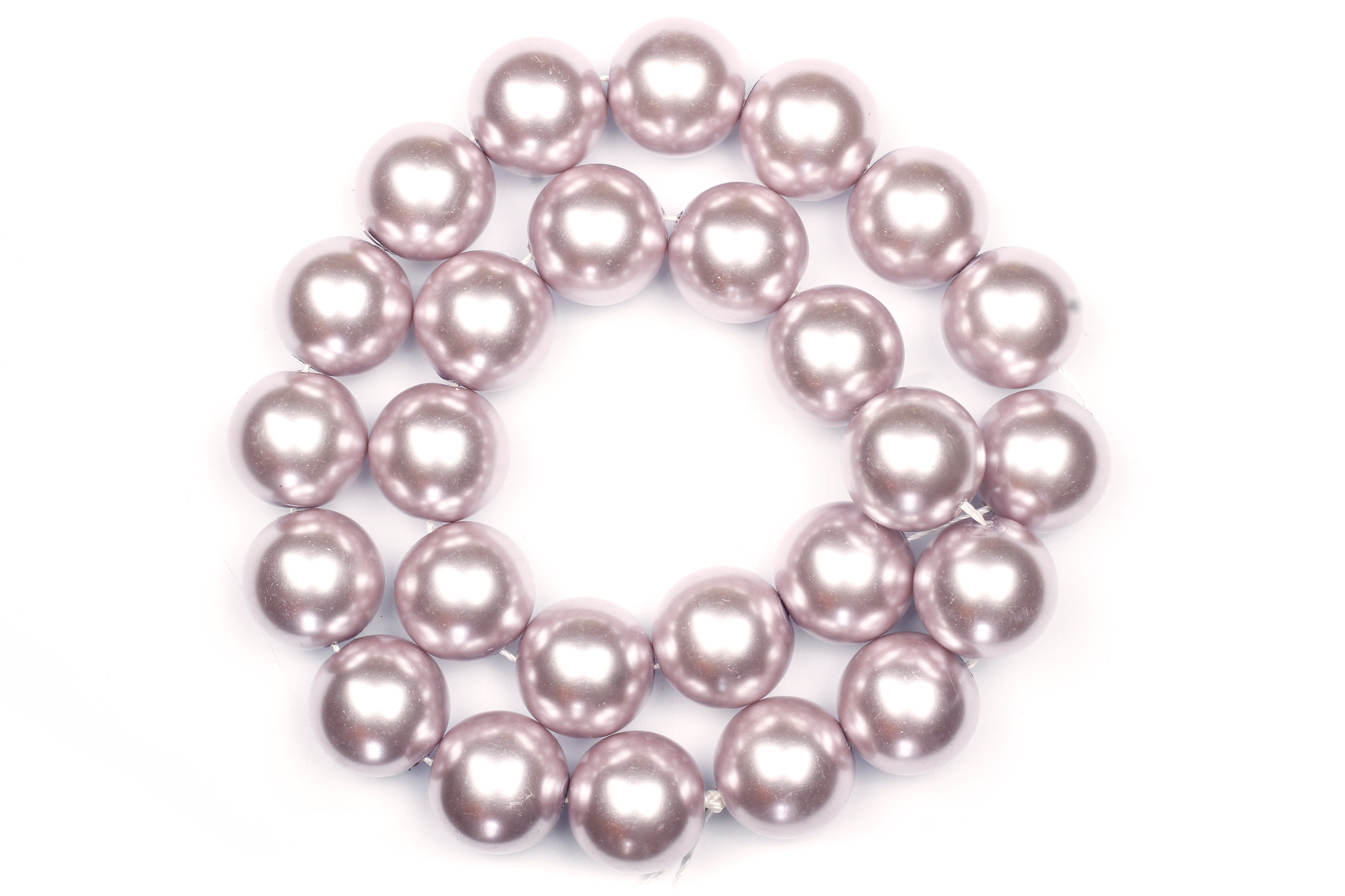 Pale Pink Glass Pearl Bead Strand 16mm