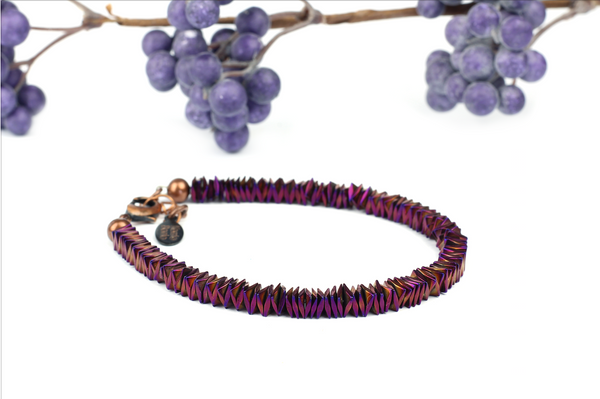 Kerrie Berrie UK_ Handmade Semi Precious Jewellery_Purple Irridescent Bracelet
