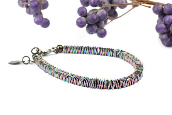 *30% OFF* Iridescent Rainbow / Petrol Hematite Bracelet