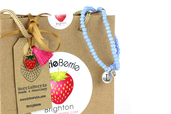 MAKE IT YOURSELF Personalised Bracelet Kit w/ Silver Charms (Makes 2) – CHOICE OF COLOURS