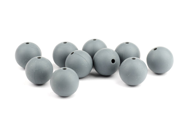 Grey Round Silicone Bead – 15mm