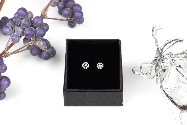 Kerrie Berrie Sterling Silver Small Snowflake Stud Earrings