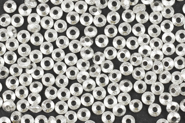 Kerrie Berrie UK Spacer Beads for Jewellery Making in Brushed Matte Silver