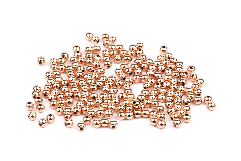 Rose Gold Round Spacer Beads – 2mm (Approx. 200pcs)