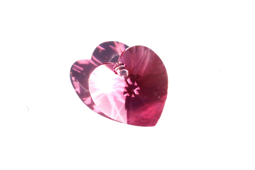 Kerrie Berrie Jewellery Making Supplies Heart Shaped Swarovski Crystal Bead in Pink