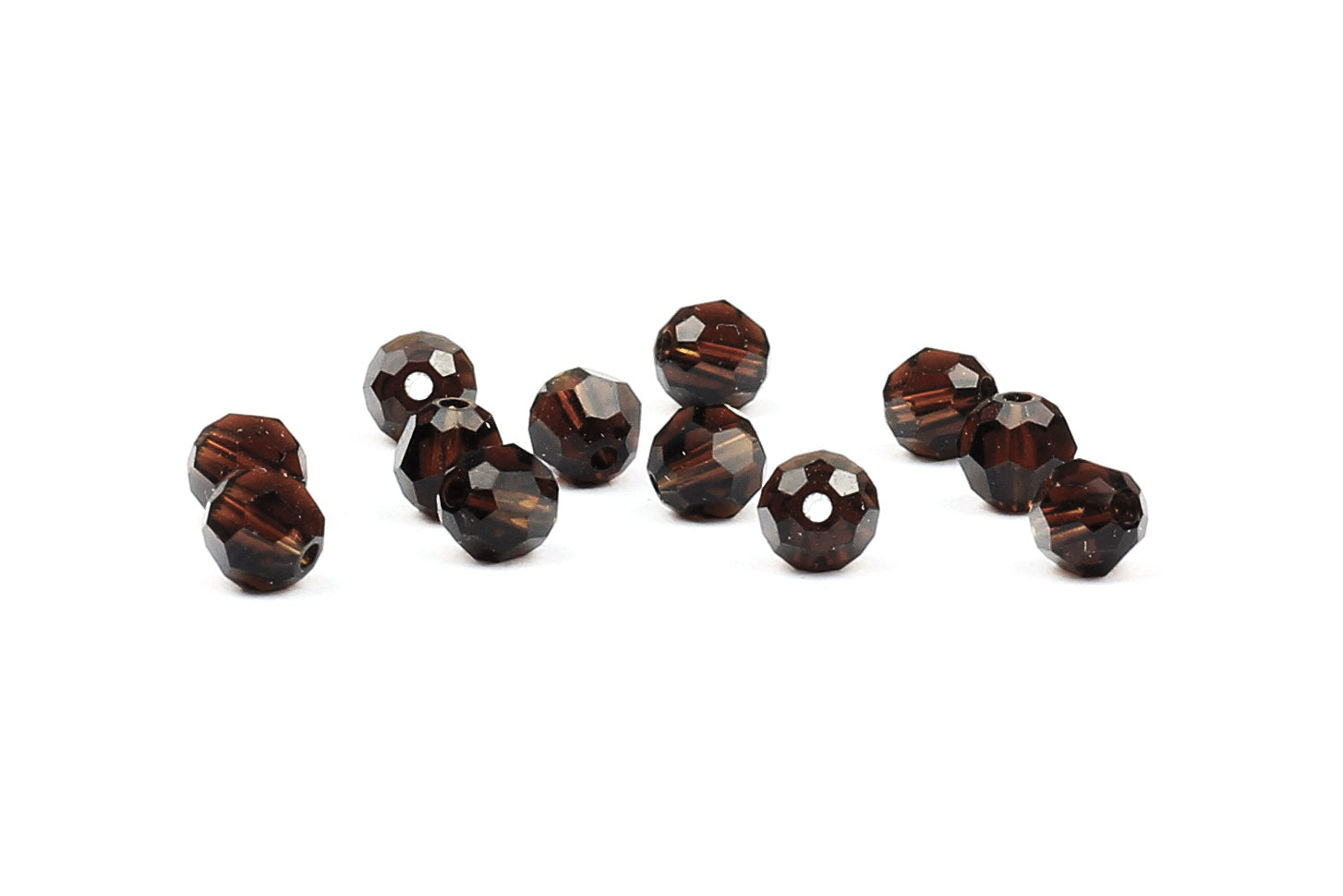 Dark Brown Swarovski Crystal Round Bead – 4mm
