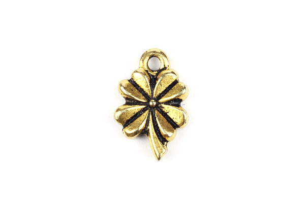 Kerrie Berrie UK Tierracast Gold Four Leaf Clover Charm for Jewellery Making