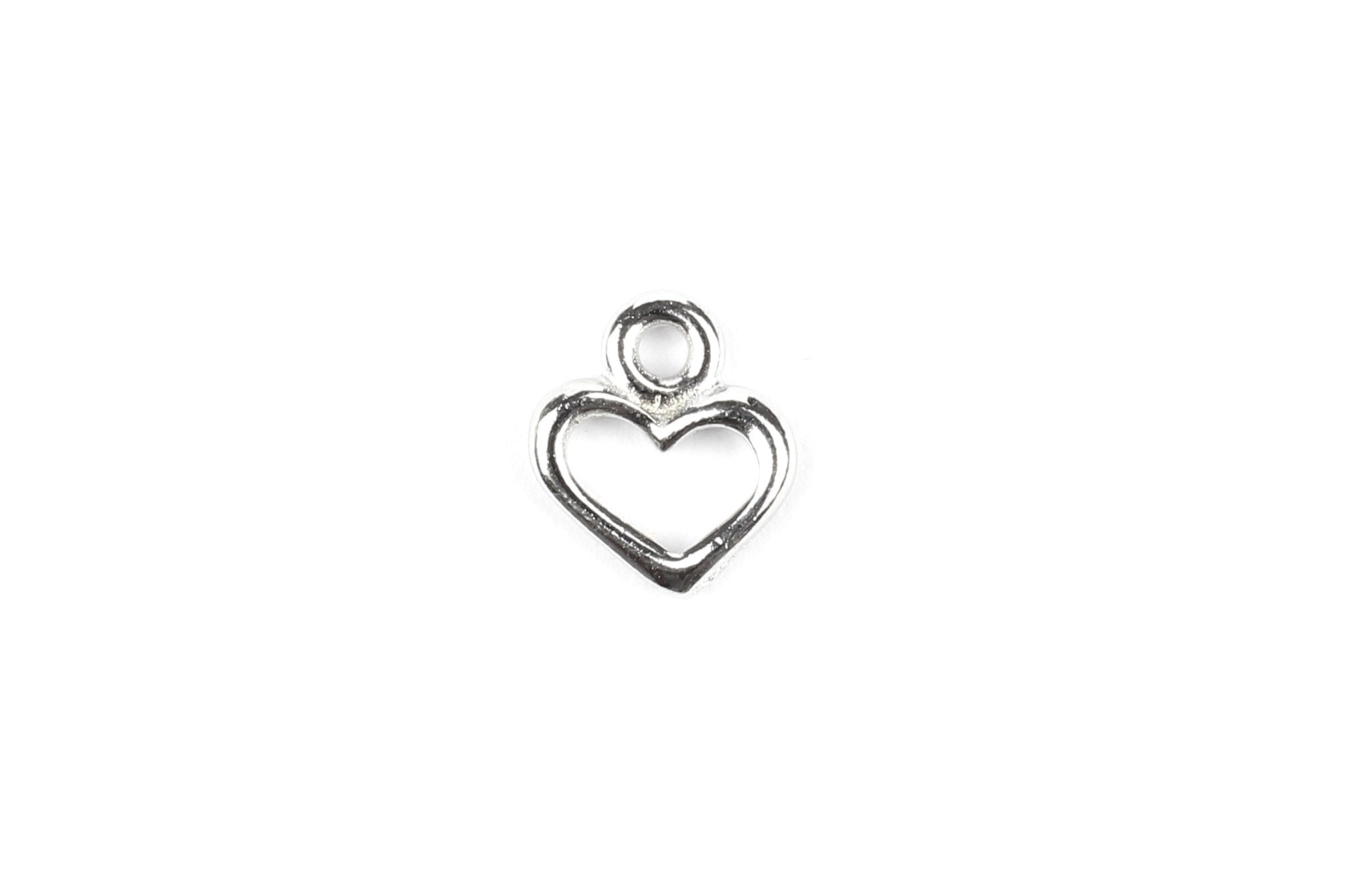 Silver heart outlet beads