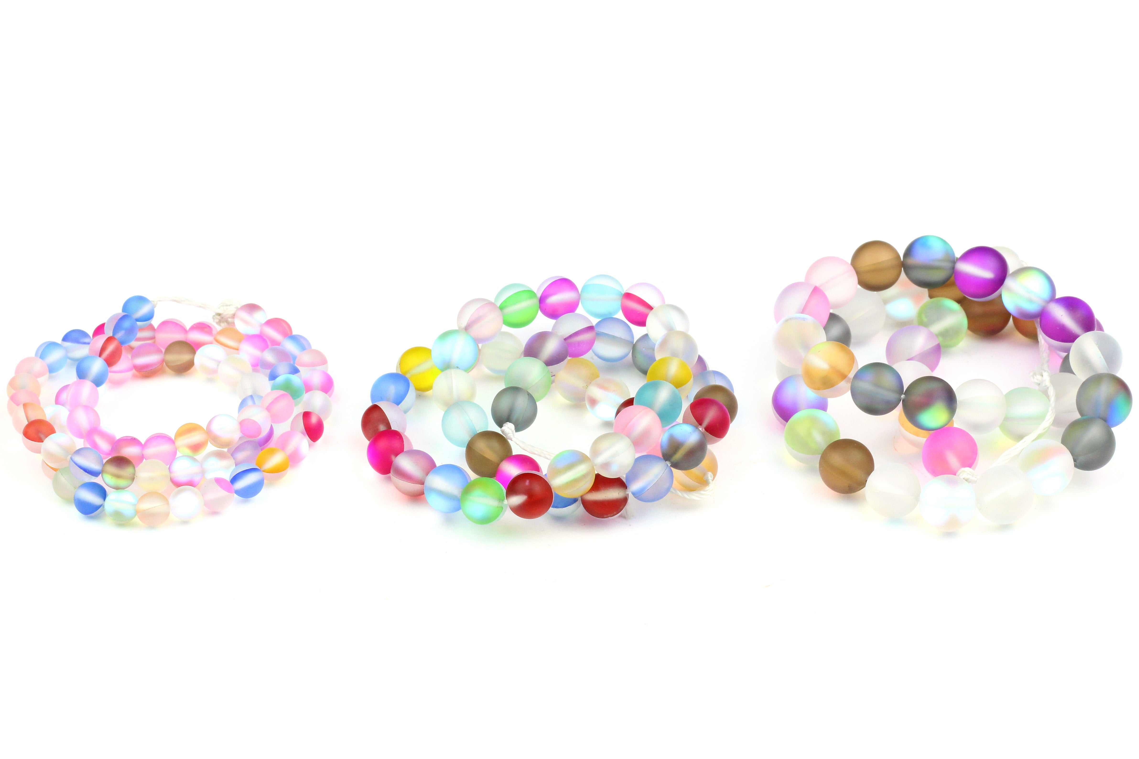 Mixed Rainbow Glow Beads CHOICE OF 6mm 8mm or 10mm