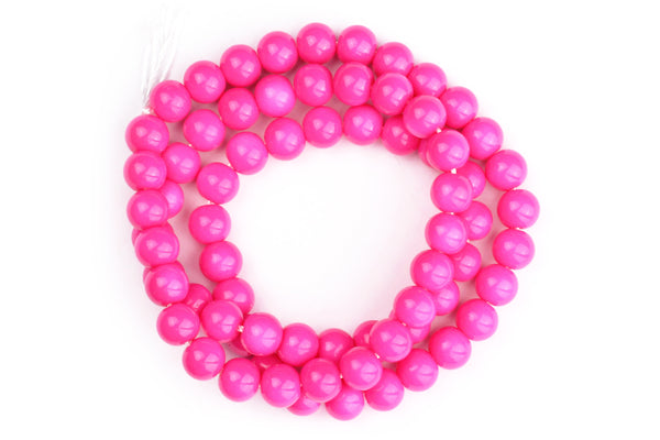 Bright Pink Glass Beads – 6mm (68 Beads)