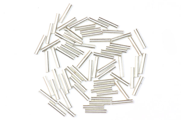 Kerrie Berrie Bugles Tube Beads for Jewellery Making in Silver