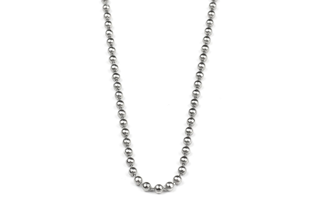 Stainless Steel Ball Chain w/ Connector (2.4mm Thickness / 30-inch Length)