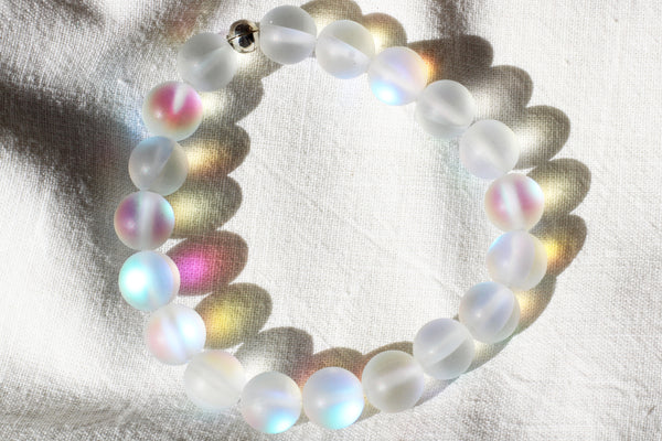 Kerrie Berrie Austrian Glow Glass Bead Bracelet in Clear