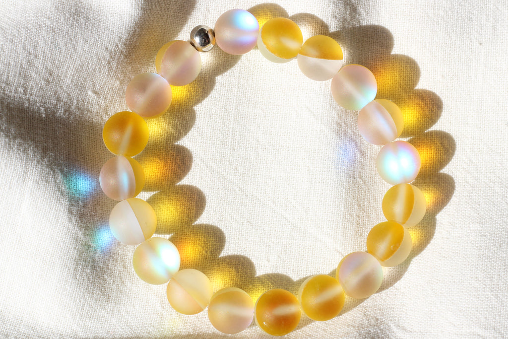 Yellow Austrian 'Glow Bead' Bracelet