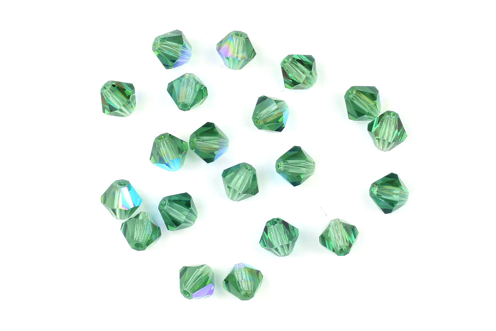 Kerrie Berrie Machine Cut Glass for Jewellery Making in iridescent green